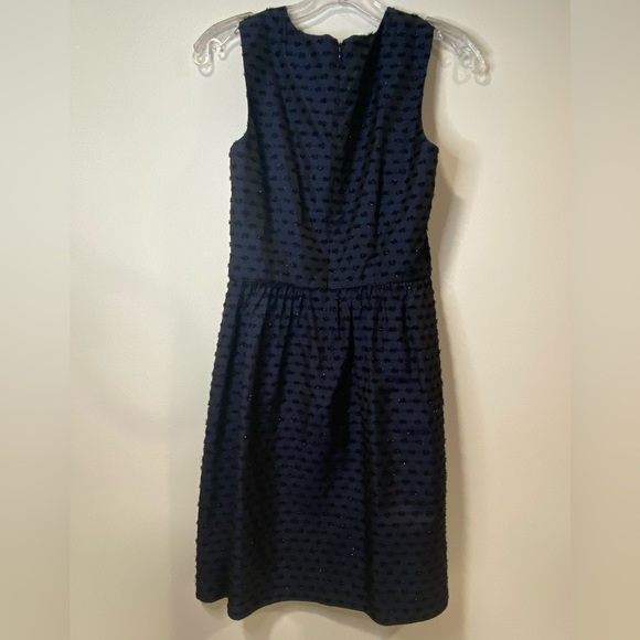 Shoshanna Dress Women's Navy Blue Dot Sleeveless Sparkly Metallic Dots Size 4 - Picture 3 of 8